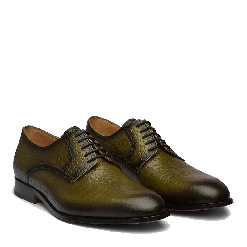 Patina Croo Leather Formal Derby Shoes