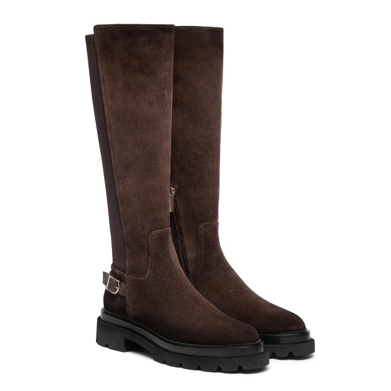 Women Suede High-Heel Boots With Chain