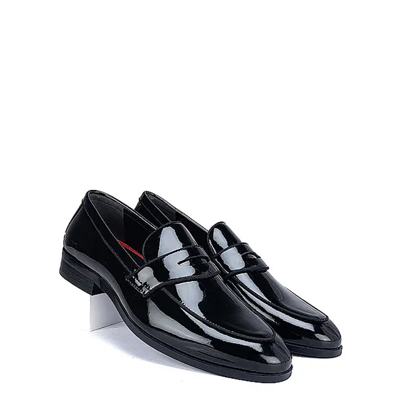 Patent Shiny Leather Penny Loafer Black