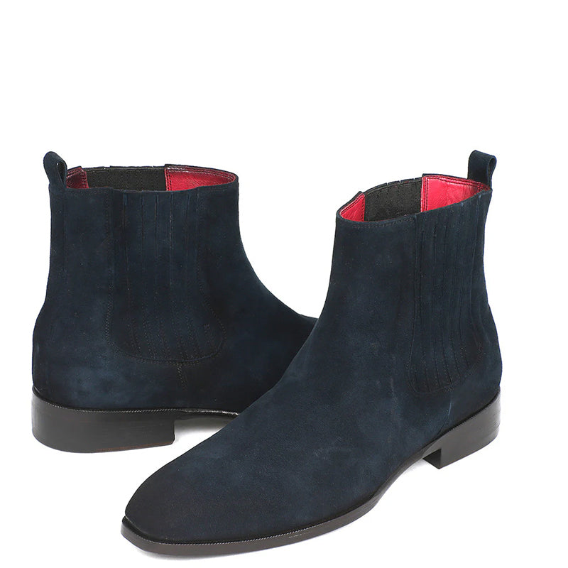 Premium Handmade Suede Leather Chelsea Boot Navy Blue