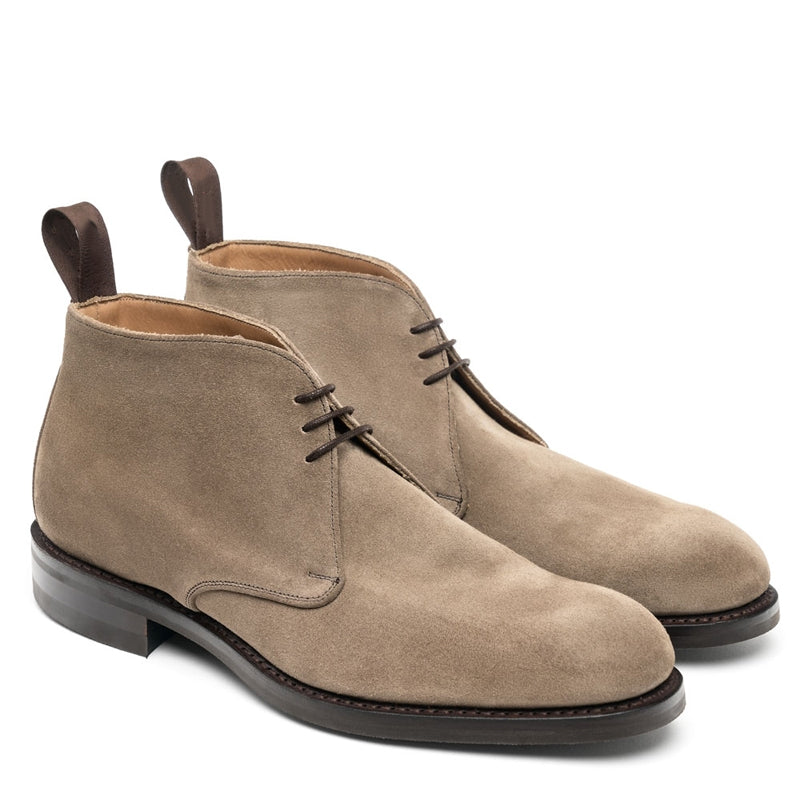 Men Suede Handmade Leather Chukkas Boot Beige