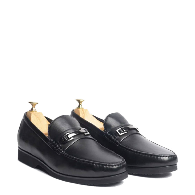 Penny Leather Slip-On Bit Loafer Black
