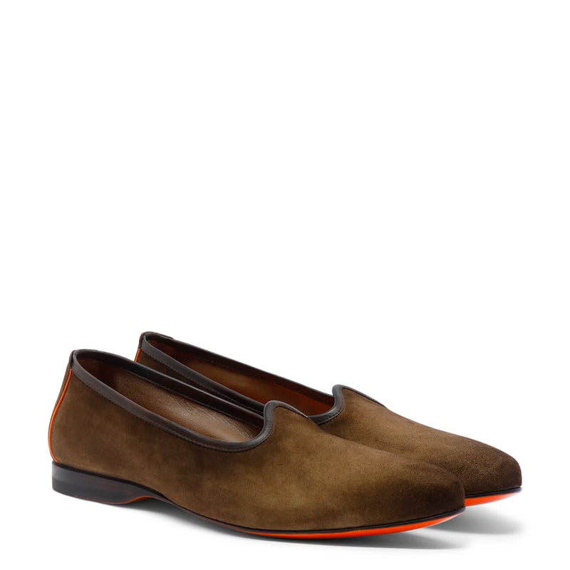 Suede Handmade Leather Velvet Brown Loafer