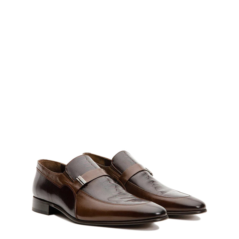 Brown Leather Bit Loafer Shoe