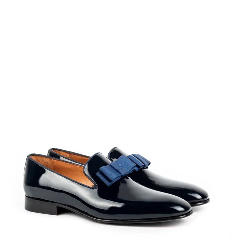 Pure Leather Patent Shiny Blue Loafer