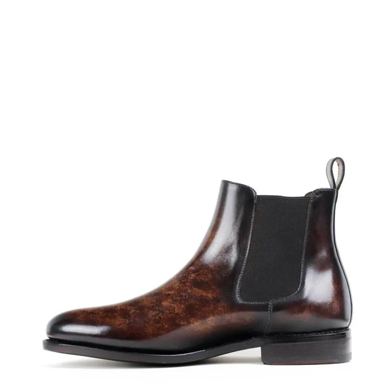 Men Leather Patina Chelsea Boots