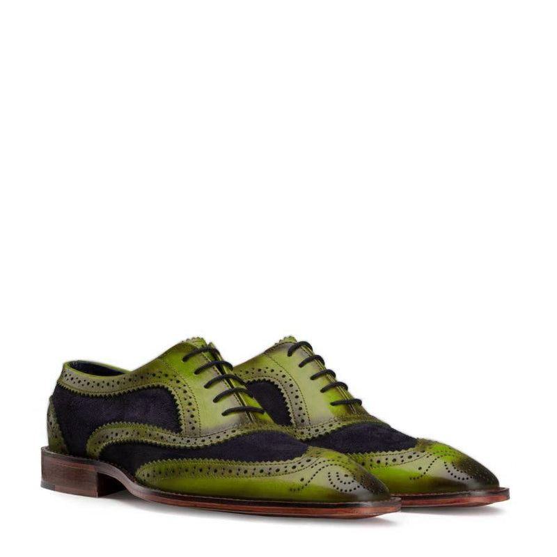 Leather Lace-UP Wingtip Oxford Shoes For Men