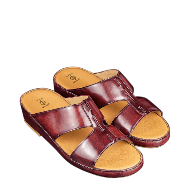 Luxury Open Toe Comfort Arabic Burgundy Sandal