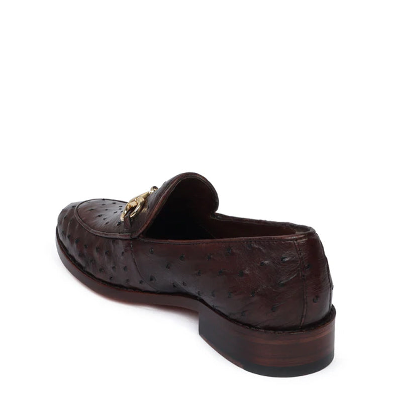 Men Dot Pattern Leather Horsbit Gold Buckled Loafers