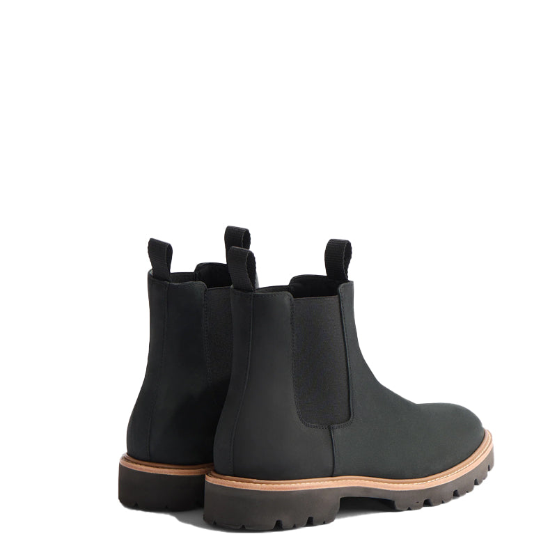 Midnight Double Strip Leather Black Chelsea Boot