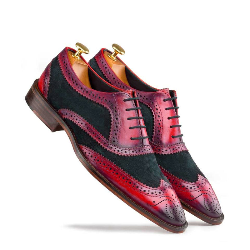 Leather Lace-UP Wingtip Oxford Shoes For Men