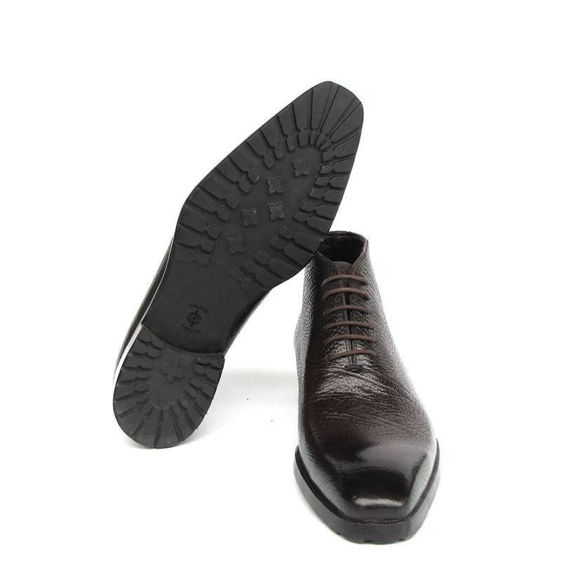 Luxury Handmade Floater Leather Ankle Boot Brown