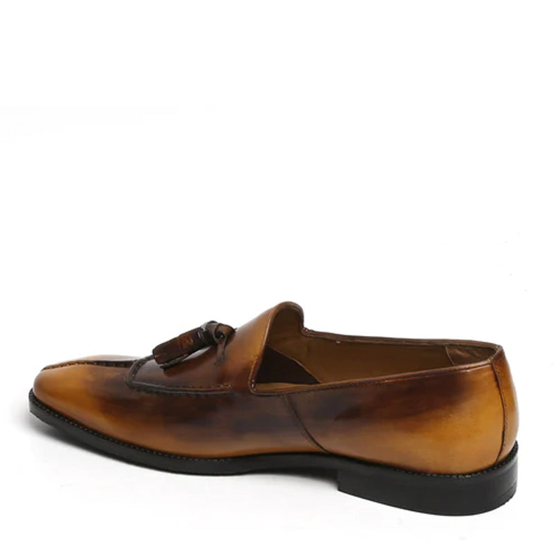 Men Leather Slip-On Formal Brown Tassel Loafer