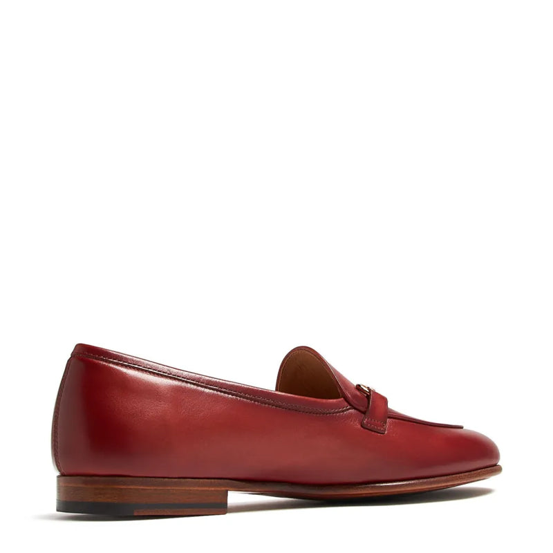 Scarlet Buckle Leather Burgundy Loafer