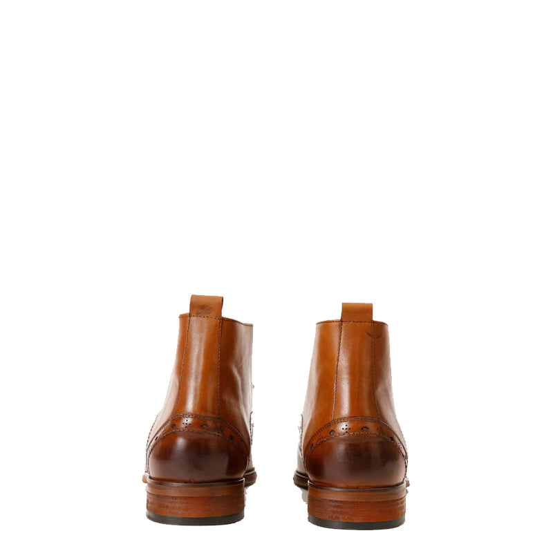 Dessalines Black Leather Chukka Brogue Boot for Men