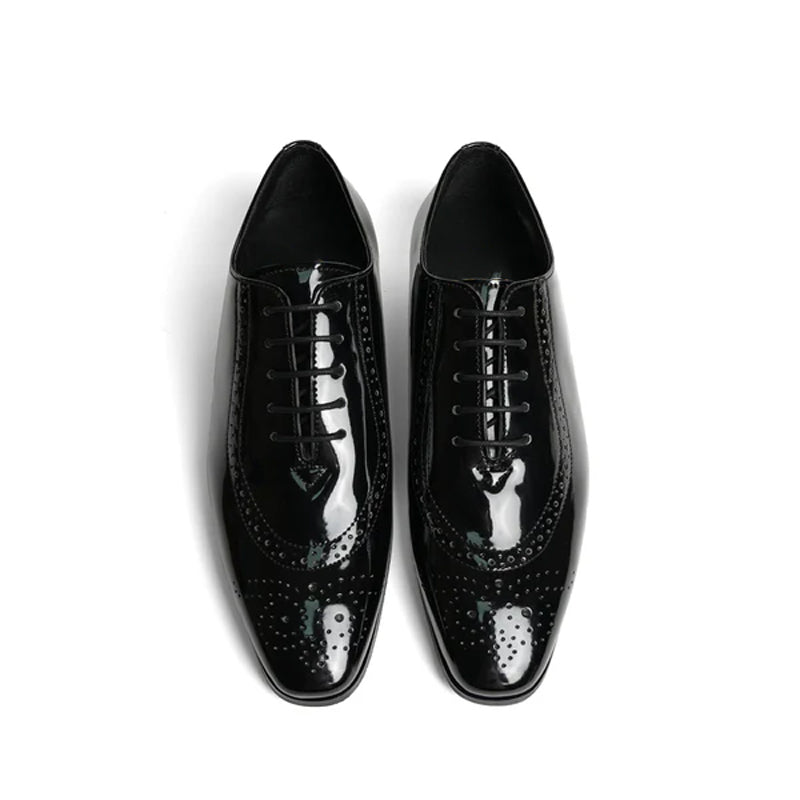 Classic Patent Shiny Leather Oxford Black Shoe