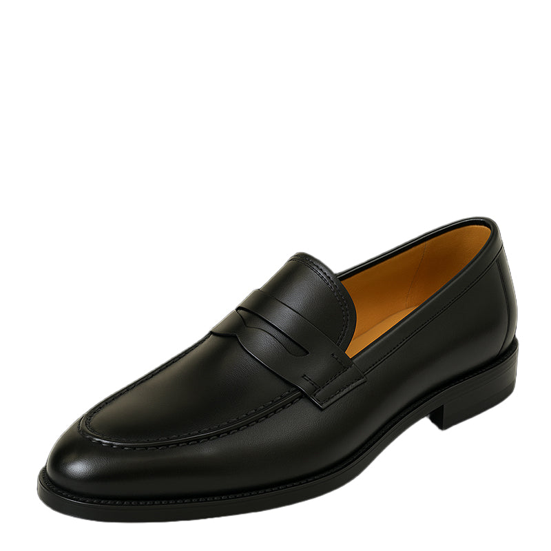 Luxury Sleek Penny Black Leather Loafer