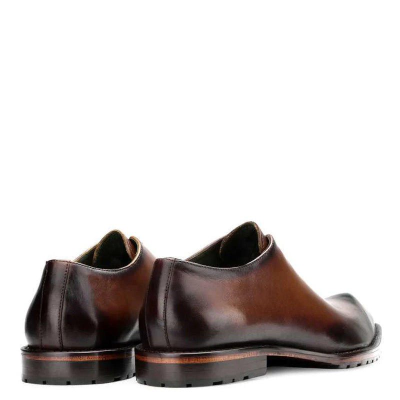 Men Classic Royale Snip Toe Leather Oxford Shoe Brown