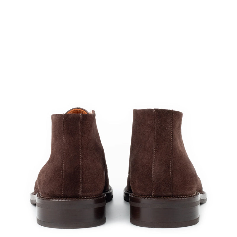 Men Mid-Top Solid Suede Leather Chukkas Boot Brown