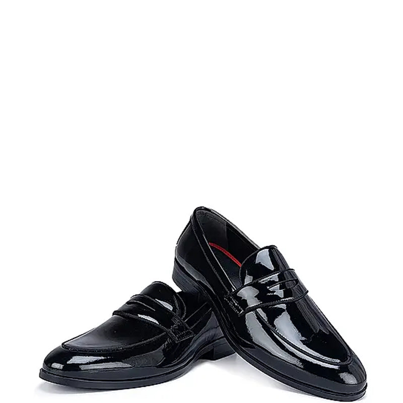 Patent Shiny Leather Penny Loafer Black