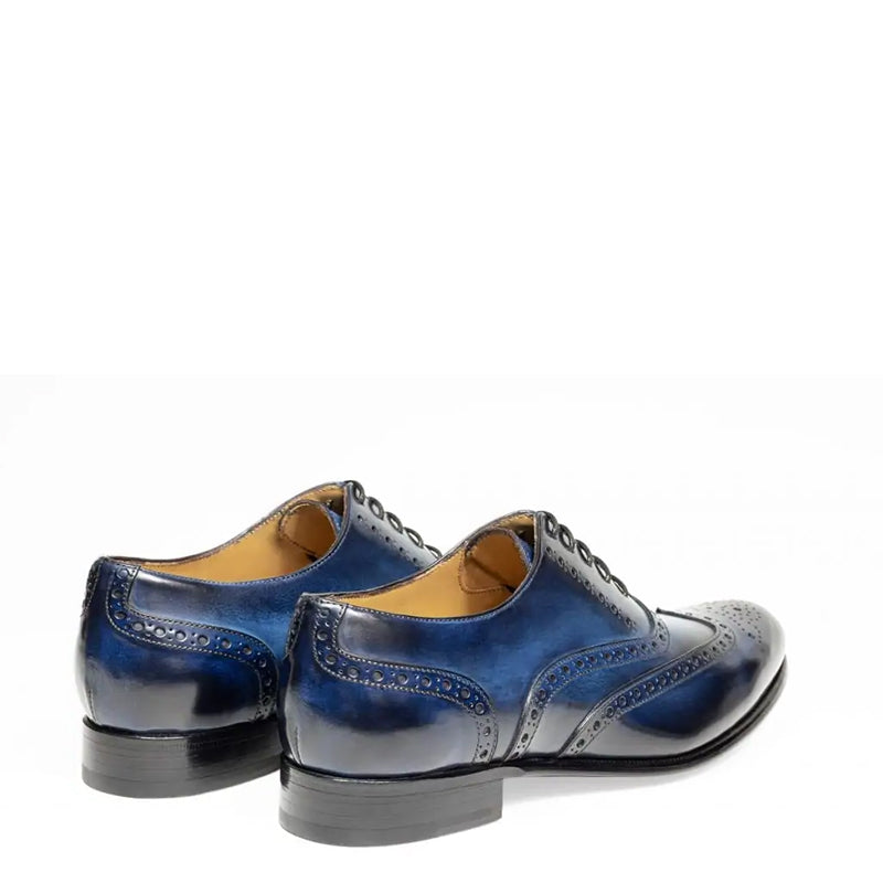 Wingtip Shiny Leather Oxford Tan / Brown Shoe