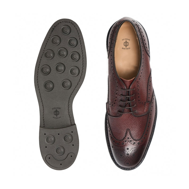 Men Handmade Leather Formal Derby Burgundy Shoe