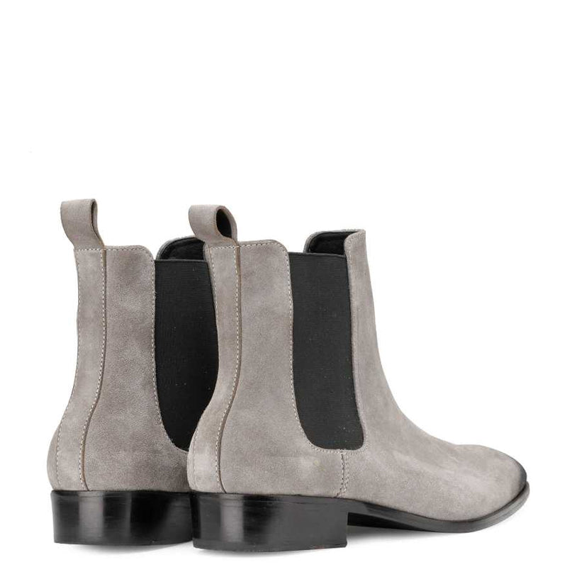 Luxury Classic Suede Italian Leather Chelsea Grey Boot