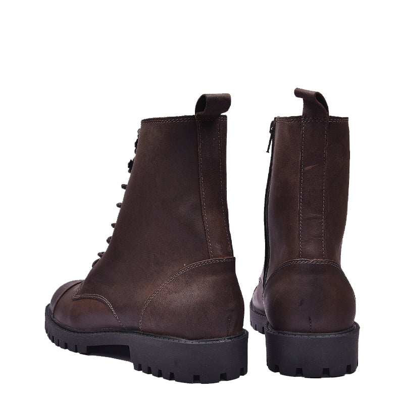 Custom Handmade Leather High Ankle Brown Boot For Men