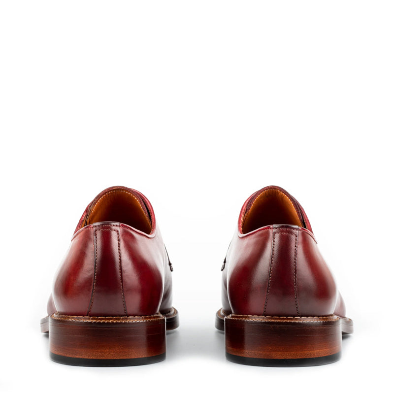 Split Toe Handpainted Crust Leather Derby Shoe Tan