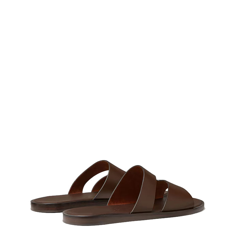 Stylish Double Strap Leather Daily Wear Slipper