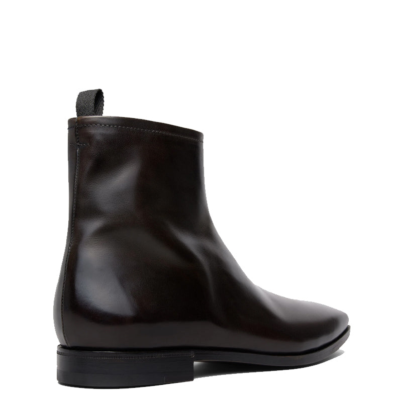Chelsea Dark Brown Leather Zip-up Ankle Boots