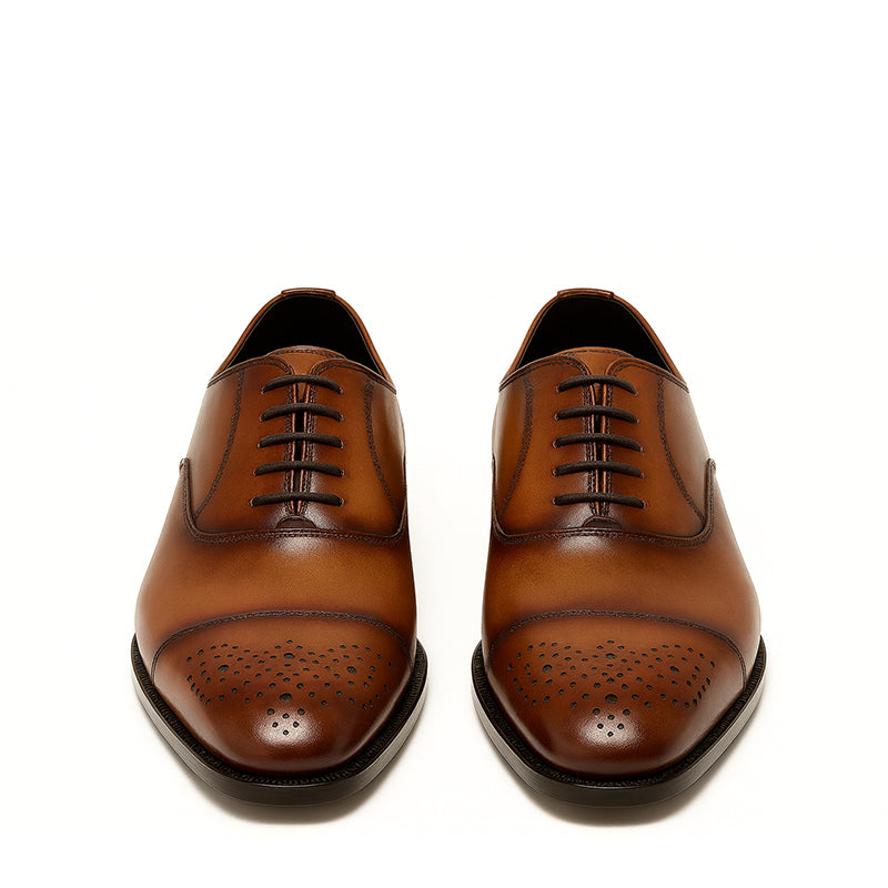 Classic Leather Brown Lace Up Oxford Formal Shoes