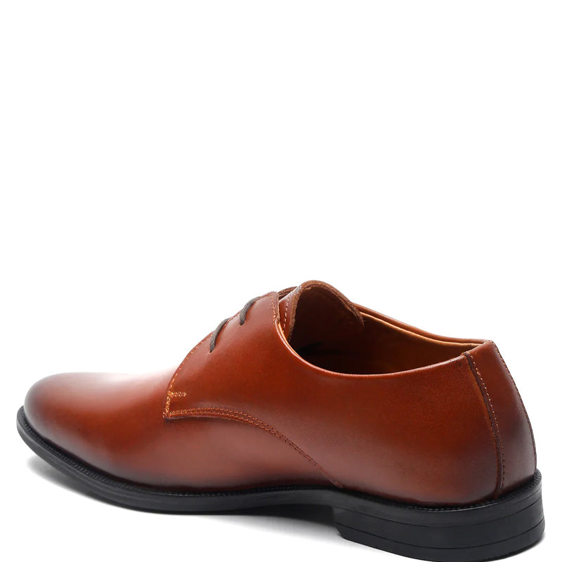 Classic Plain Toe Leather Derby Shoe Black