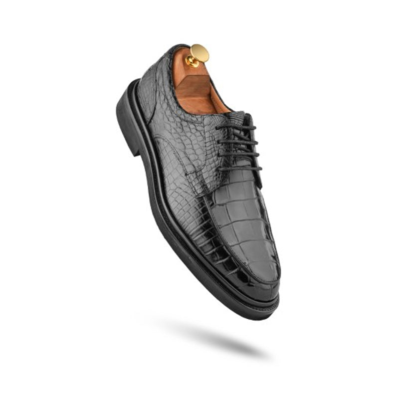 Premium Leather Textured Derby Black Shoe