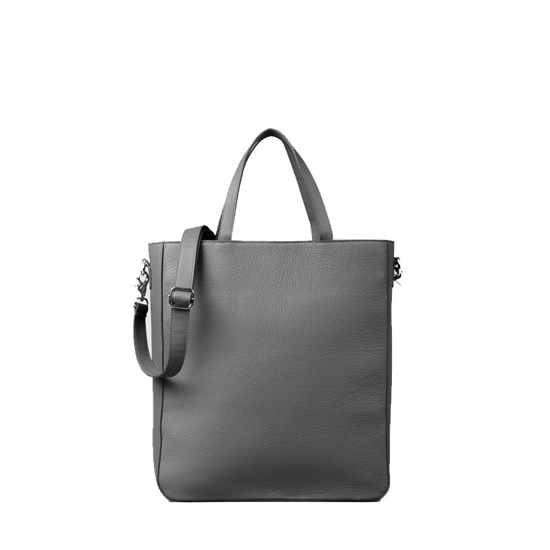 The Poet Leather Tote Grey Bag