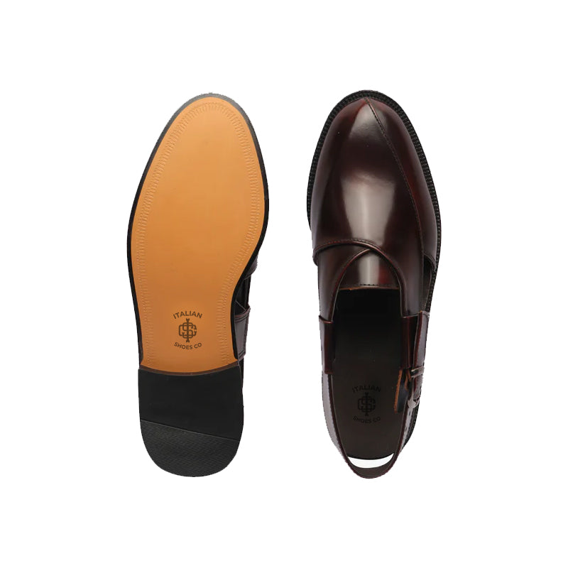 Ethnic Back Strap Leather Peshawari Brown Sandal