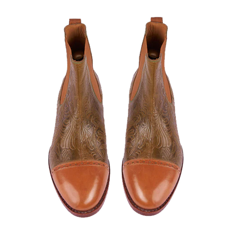 Textured Chelsea Olive Tan