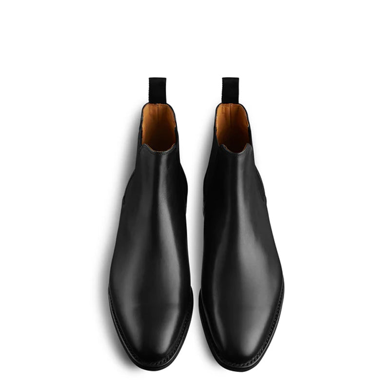 Luxury Polished Leather Handmade Chelsea Boot Black