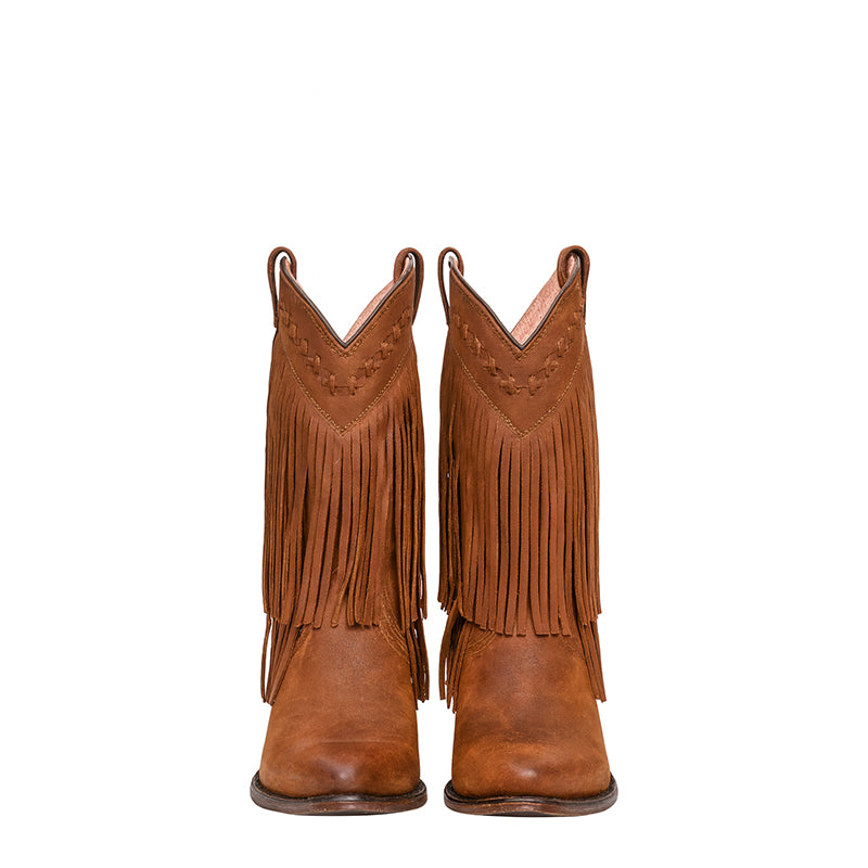 Fringe Dust Western Midrise Rich Brown Cowboy Boot