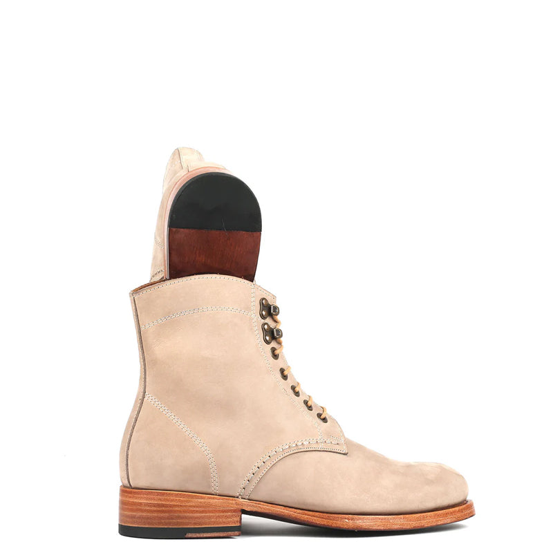 Handmade Lace-Up Leather Ankle Boots For Men