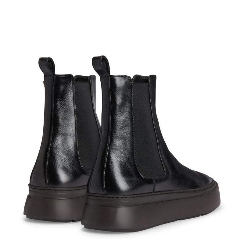 Classic Round Toe Leather Ankle Boots