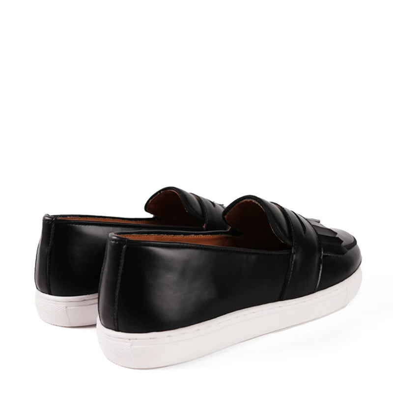 Premium Slip-ON Leather Sneaker With Fringe