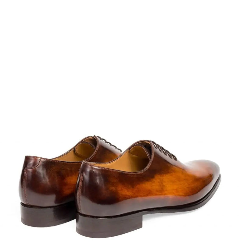 Classic Plain Solid Shiny Leather Oxford Grey / Black Shoe