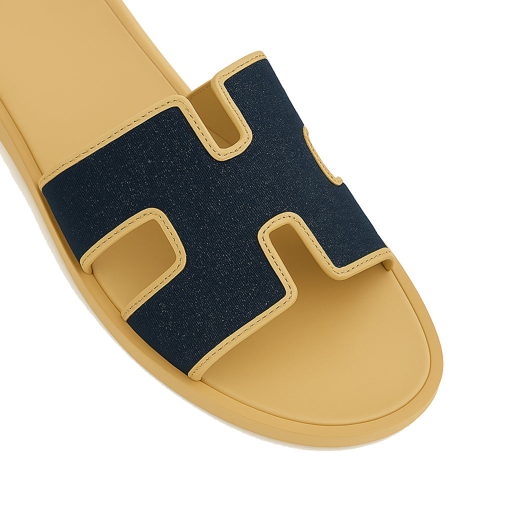 Haven Textured H Style Dual Slip-On in Canvas Blue and Brown