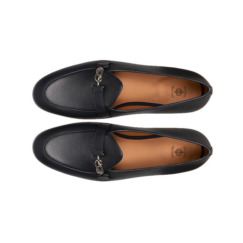 Hammered Leather Loafers Sleek Black