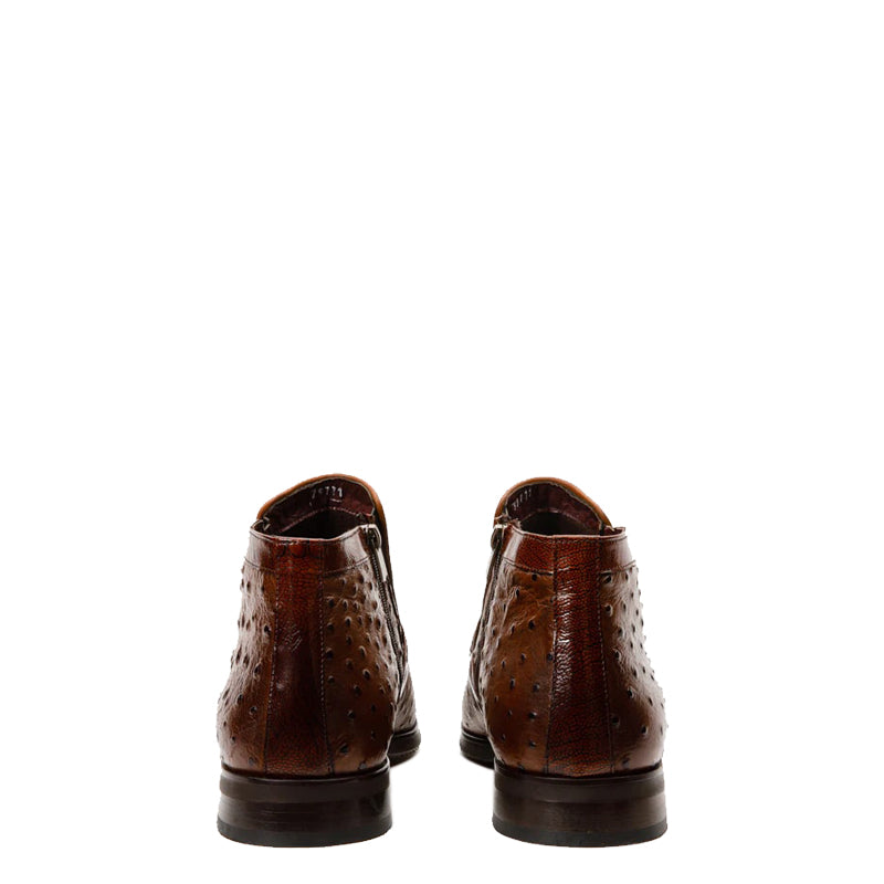 Brown Leather Ankle Zip-Up Boot for Men