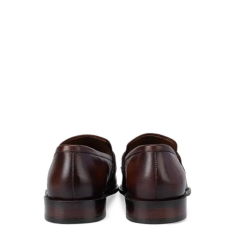 Men Classic Polished Leather Penny Brown Loafer