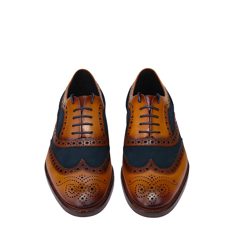 Men's Dual Textured Wingtip Laceup Brogue