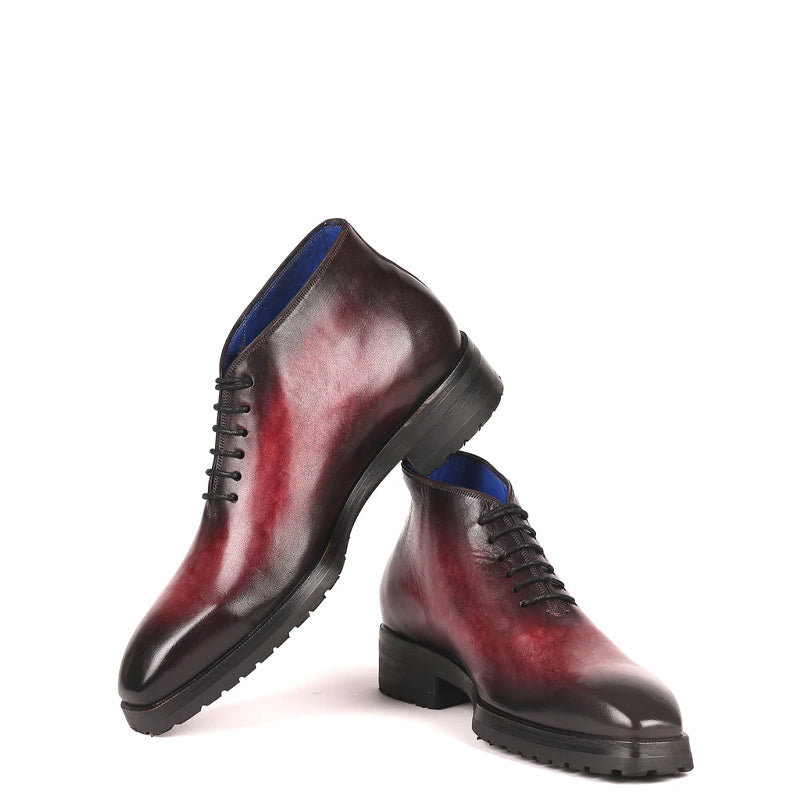 Classic Handmade Stylish Leather Ankle Boot Burgundy