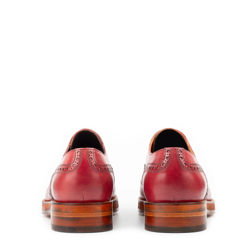 Classic Design Wingtip Pure Leather Oxford Shoe Blue